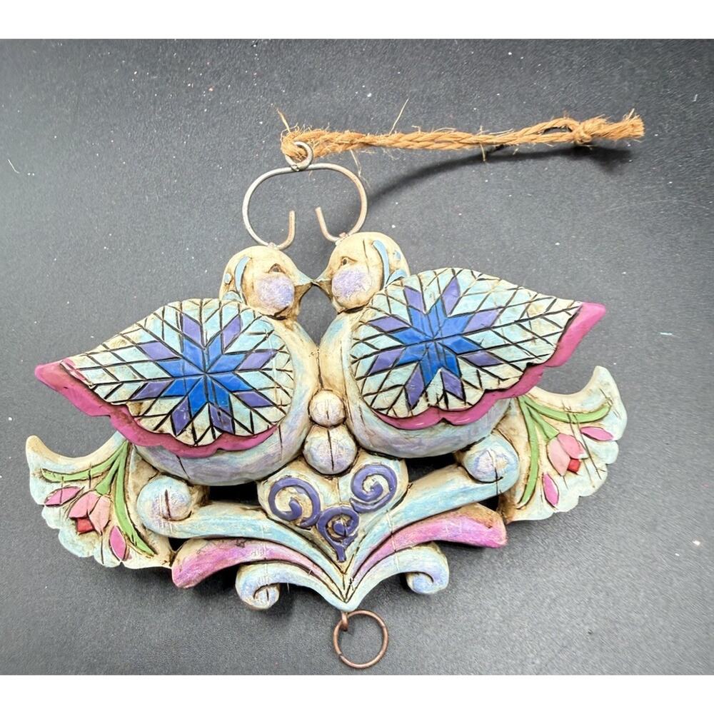 4.5" TURTLE DOVES Jim Shore Heartwood Creek 12 Days of Christmas Ornament LO12